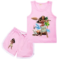kids moana clothes set baby girls sleeveless undershirtshorts 2pcs sportsuit toddler boys summer clothing sets beachwear outfit