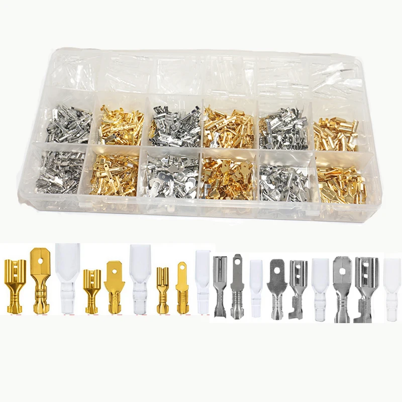 

135/320/1040Pcs Insulated Male Female Wire Connector 2.8/4.8/6.3mm Electrical Wire Crimp Terminals Spade Connectors Assorted Kit