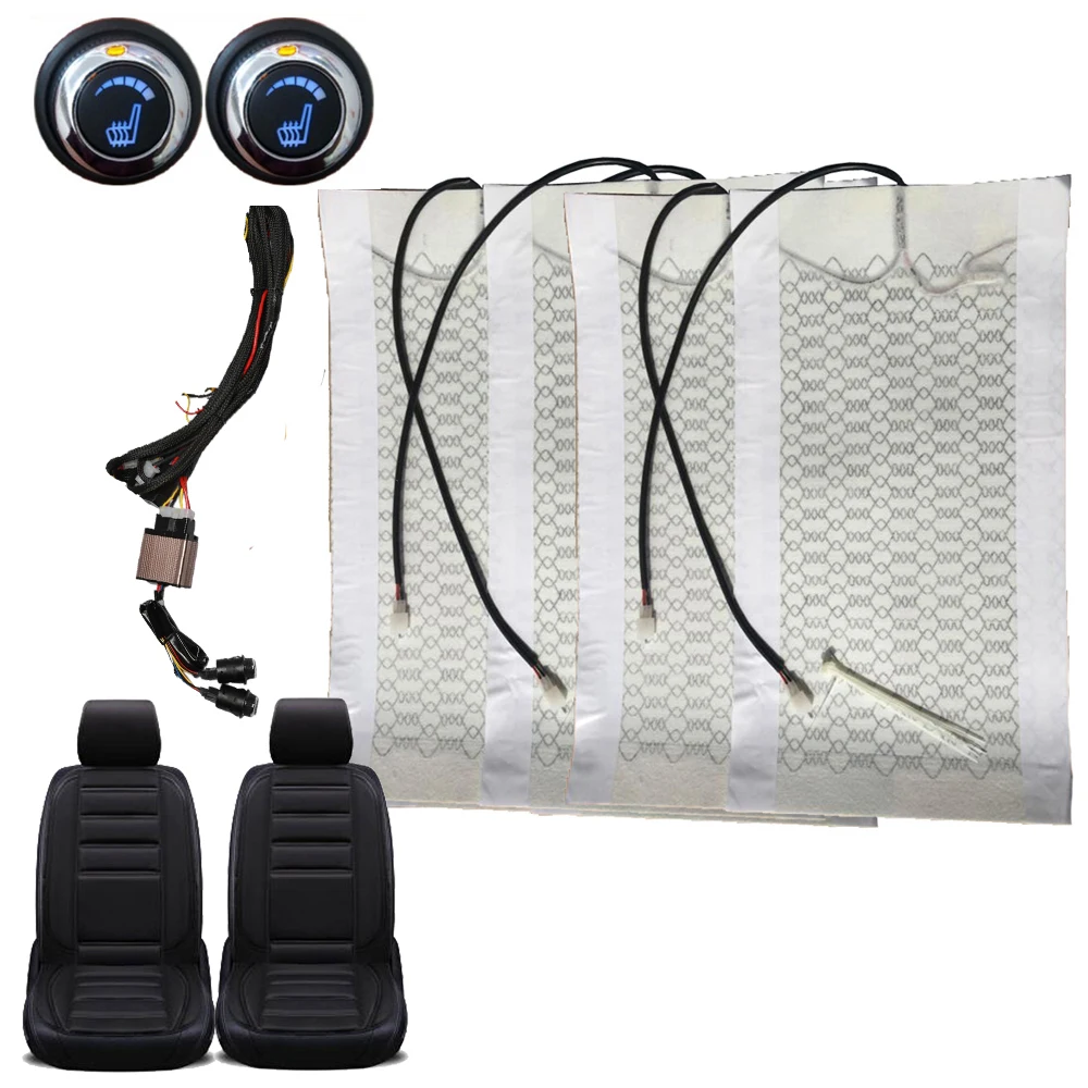 S Carbon Fiber Heated Seat Heater Heating 6 Level Switch Win