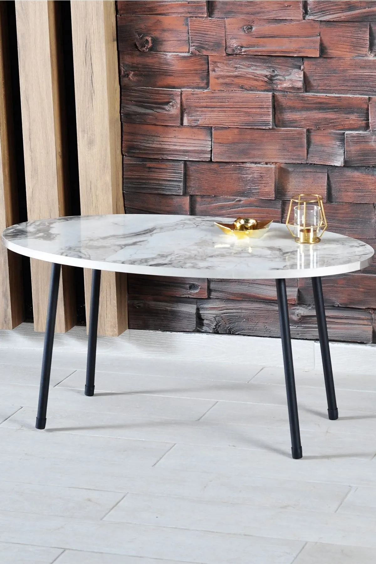 

Modern Coffee Table Scandinavian Efes Black Metal Leg De Monte Coffee Table Service Table Ellipse Living Room Living Room Table