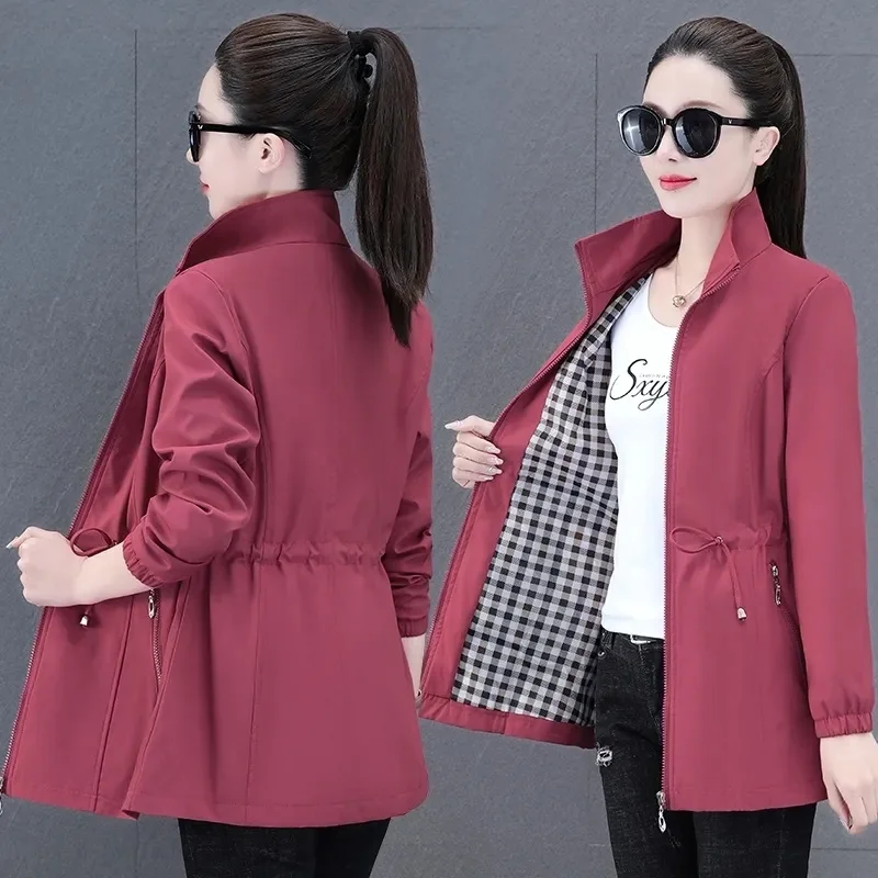 Женский плащ новинка 2024 весна-осень корейская верхняя одежда средней длины