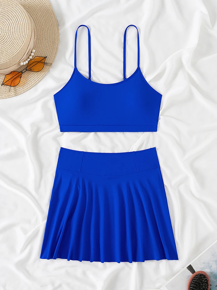 Бикини 2025 Новый купальник женский пуш-ап однотонный комплект бикини на слинге