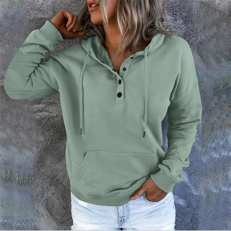 

Women's Hoodies Loose Casual Hooded Pumping Rope Pocket Sweatshirt Autumn Winter Vintage Solid Color Pullovers Y2K Streetwear