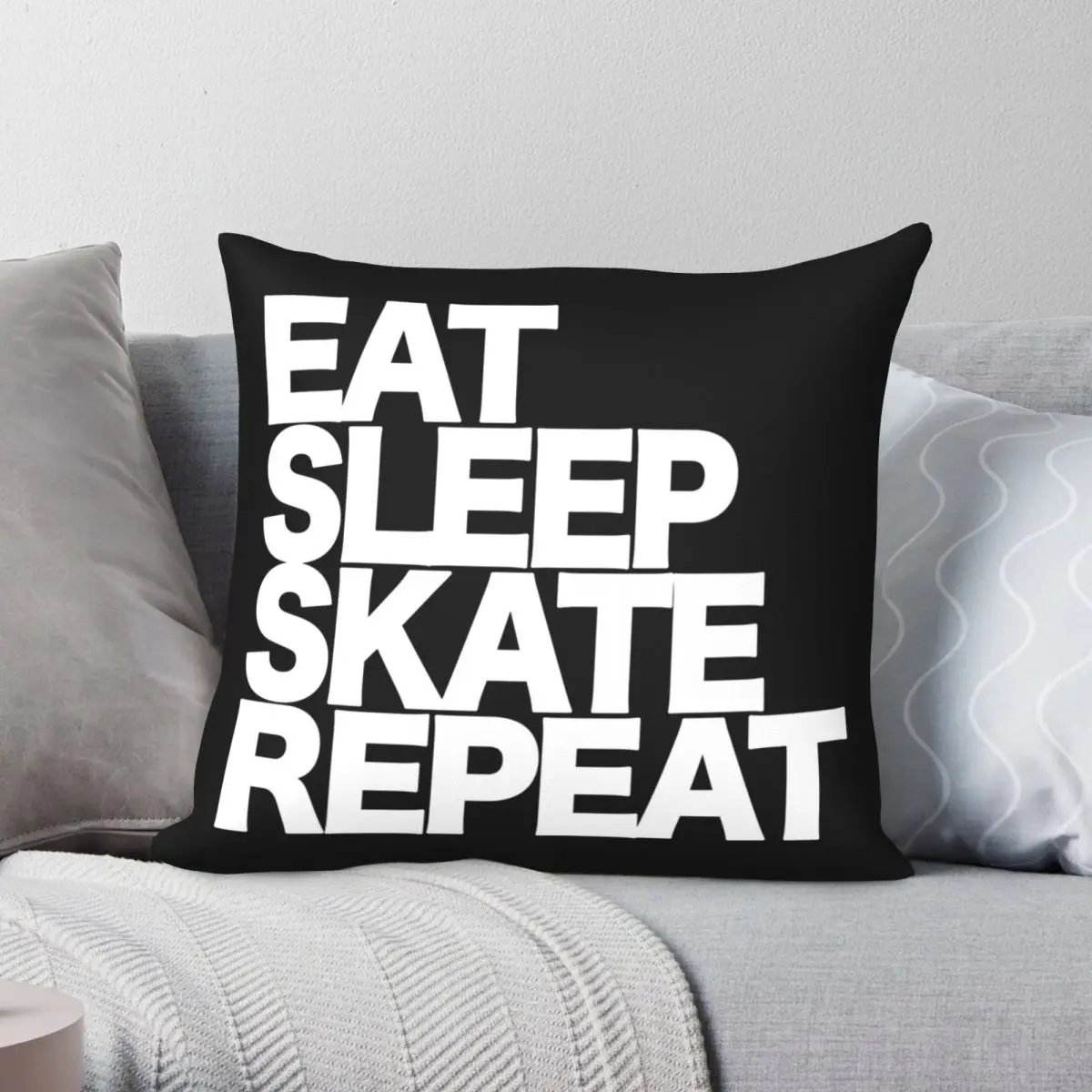 

Наволочка с надписью «EAT SLEEP», Полиэстеровая льняная бархатная наволочка с принтом на молнии, декоративная Автомобильная наволочка