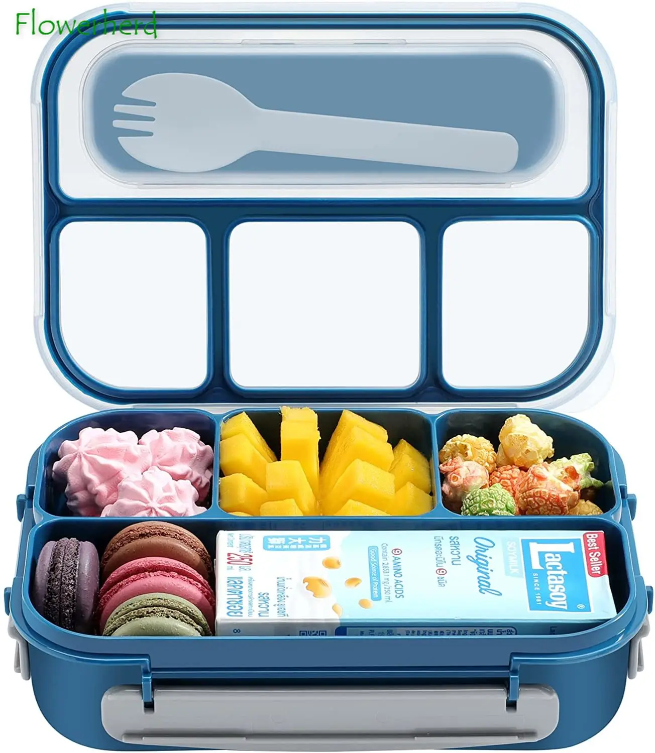 

81oz Lunch Box Bento Box Lunch Containers for Adult/Kid/Toddler 4 Compartment Bento Lunch Box Microwave Dishwasher Freezer Safe
