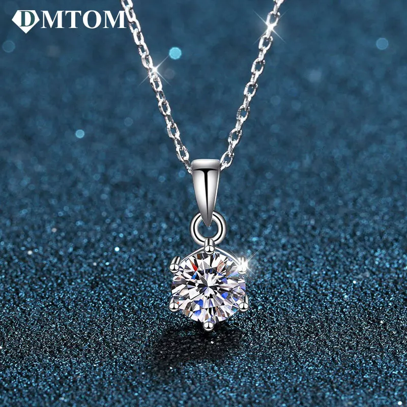 

Ожерелье женское из серебра 925 пробы с муассанитом 1/2/3 карата, модное Ювелирное Украшение с бриллиантами на свадьбу, вечеринку, хороший подарок