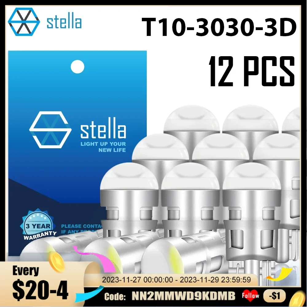 

Stella, 12 шт., автомобильные лампы для чтения задних фар T10, 55 в