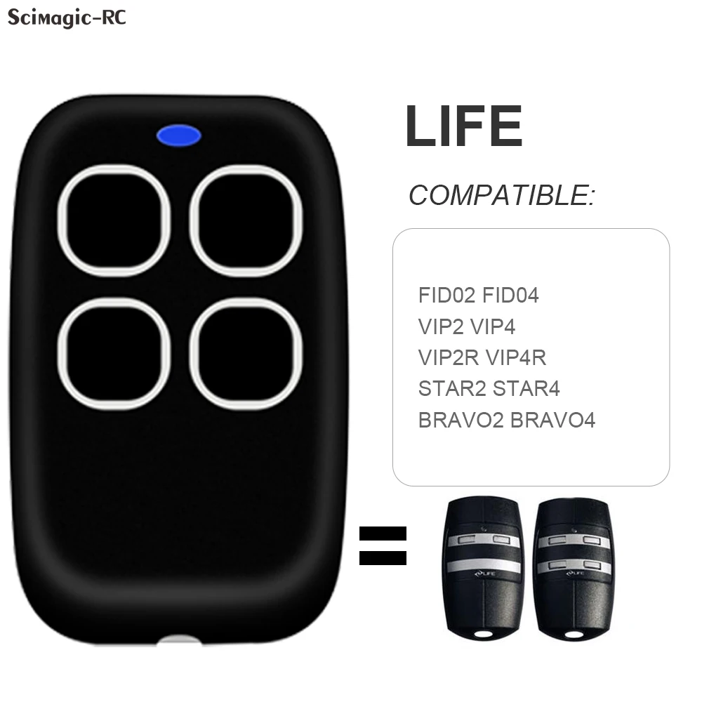 

Пульт дистанционного управления LIFE для гаража FIDO2 / FIDO4/ VIP2 / VIP4 / VIP2R / VIP4R, STAR2 / STAR4/BRAVO2 / BRAVO4 с непрерывно изменяющимся кодом 433,92 МГц