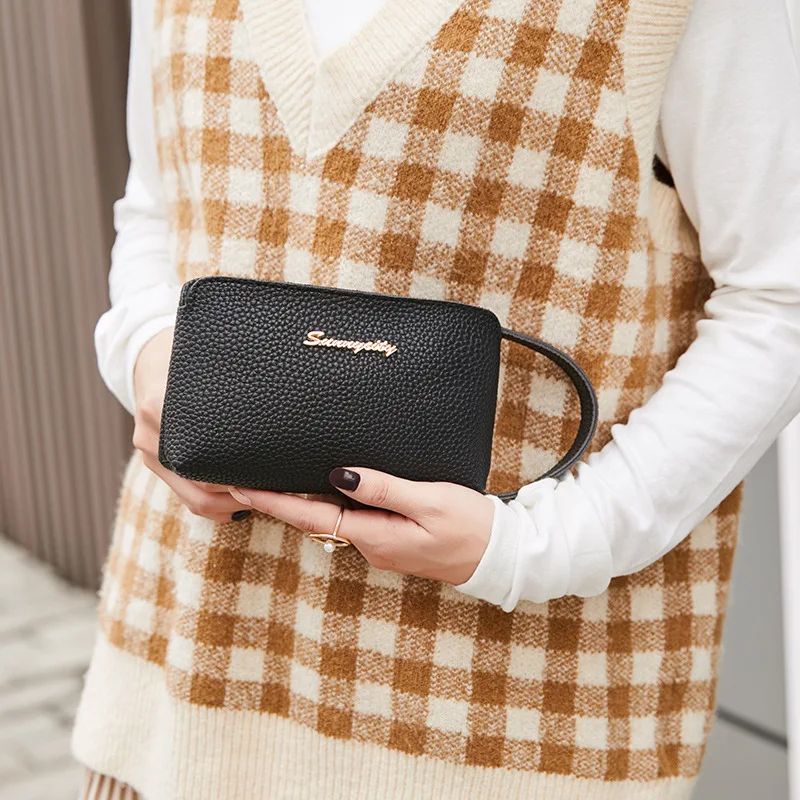 Luxury New Ladies Wallet Long Clutch Phone Bag Solid Color Leather Wallets Women Money Bag Credit Card Holder Zipper Coin Purses