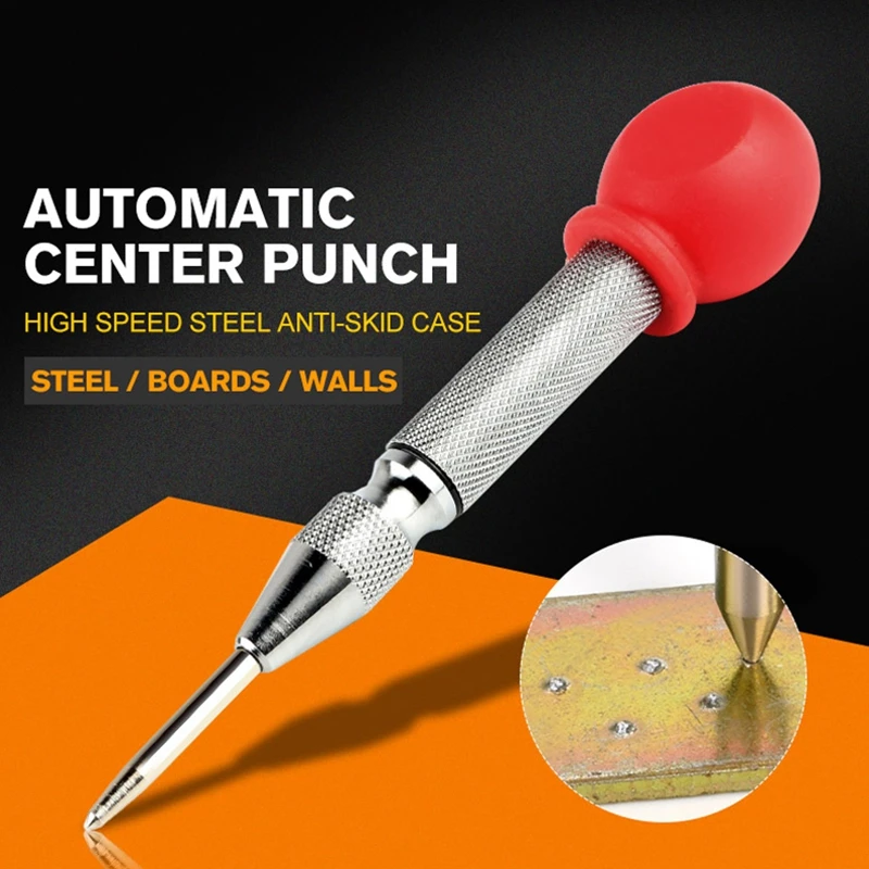 

1Pcs HSS Center Punch Stator Punching Automatic Center Pin Punch Spring Loaded Marking Drilling Tool With A Protective Sleeve