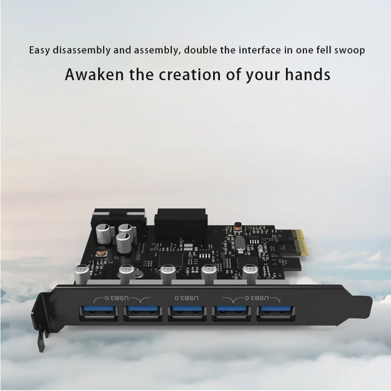 

Плата расширения ORICO USB 3,0, контроллер концентратора, карта адаптера с 15-контактным блоком питания, карта расширения PCI-E, 5 портов