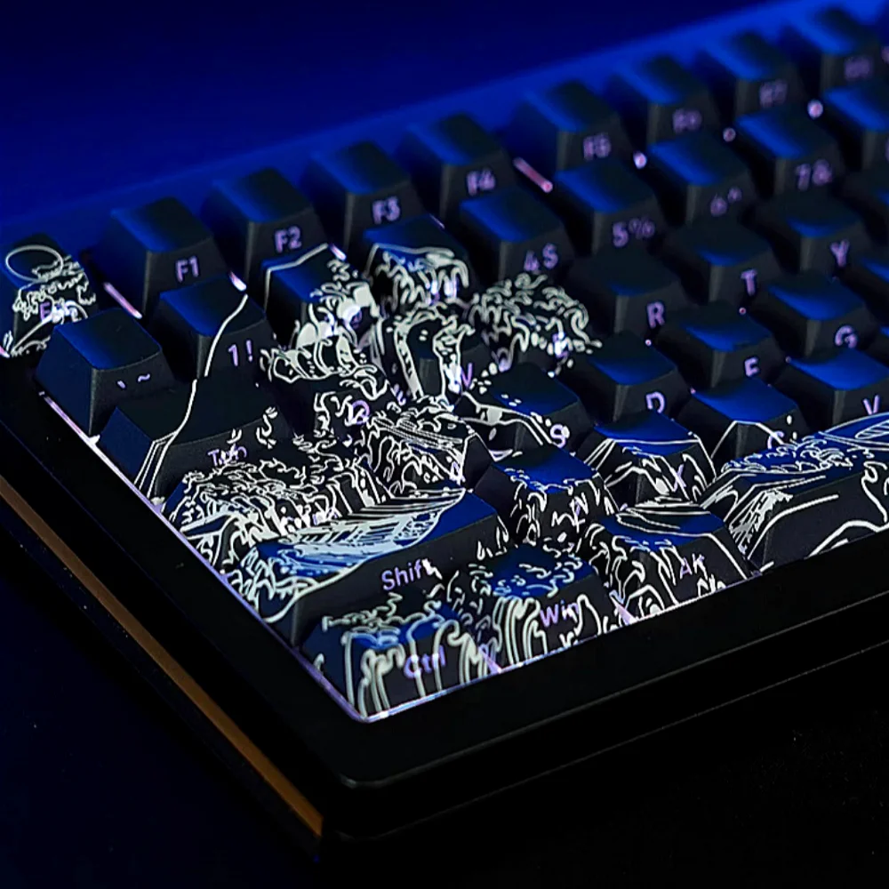 klawiatura mechaniczna PBT 131 klawiszy Cherry Height przyciemniane do przełącznika MX układ DIY kaczki