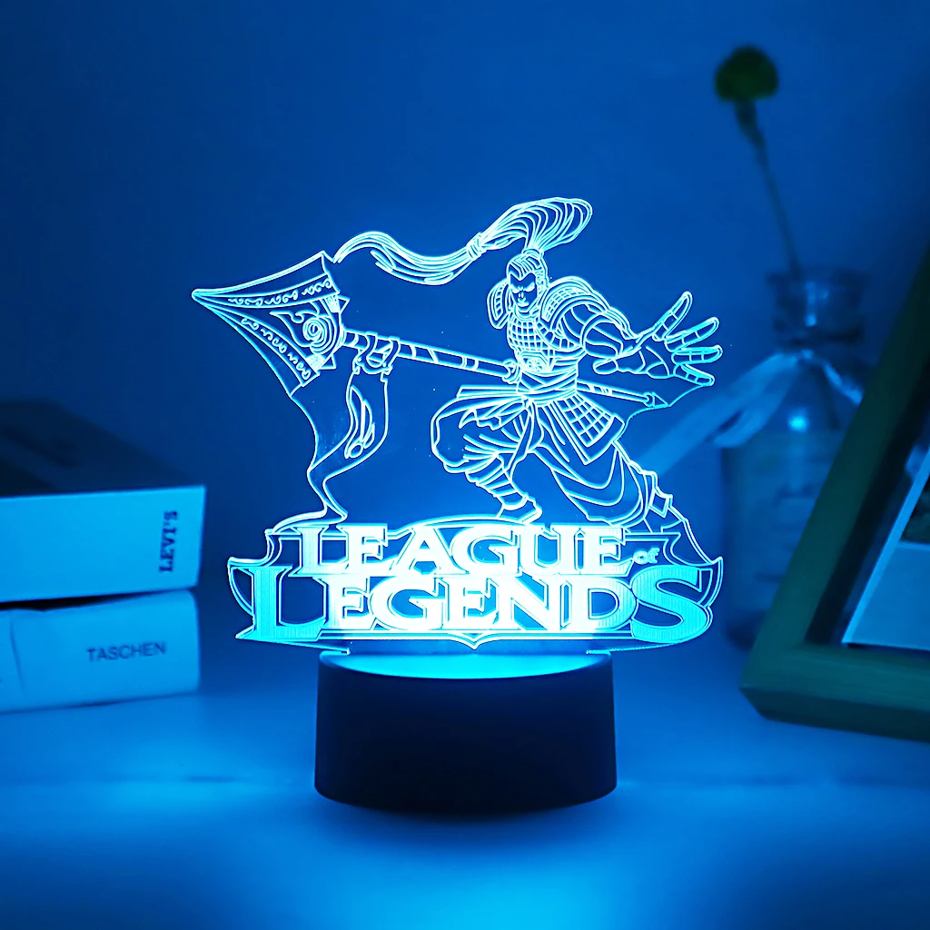 

Новинка LOL League Of Legends Xin Zhao 3D Светодиодная Ночная лампа для детей Аниме игра домашняя комната иллюзия Лампа детский день рождения Декор подарок