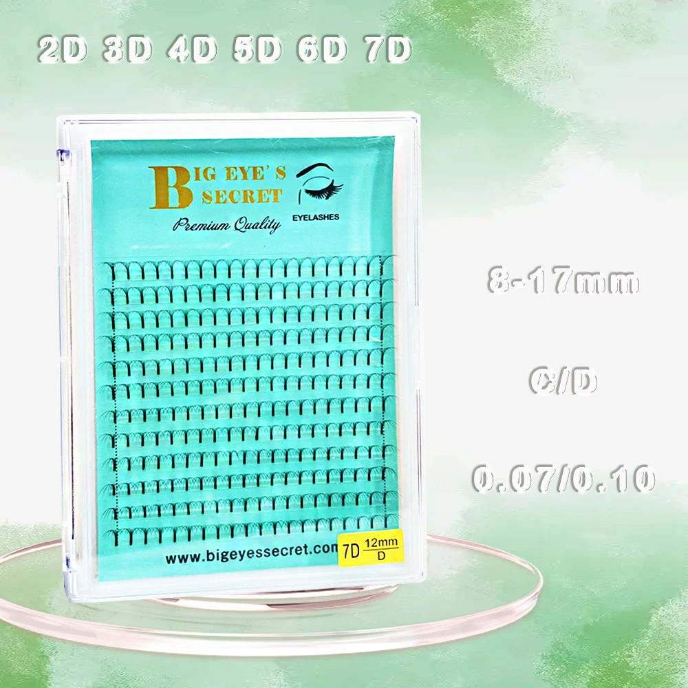 

Готовые накладные ресницы BIG EYE'S SECRET 2D ~ 7D, объемные ресницы, длинный стержень, русский мягкий самопрививающийся