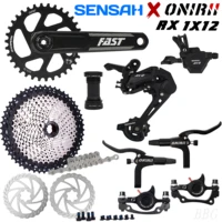 sensah rx12 pro1x12 speed mtb bicycle groupset with 12v shifter rear derailleur onirii fast crankset cassette chain disc brake