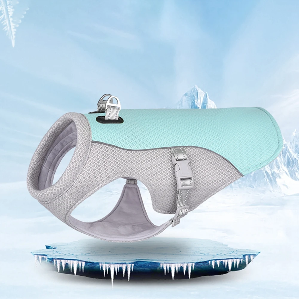 

Летняя охлаждающая жилетка для собак, светоотражающая дышащая легкая одежда для собак без рукавов, упряжка, охлаждающая куртка, одежда