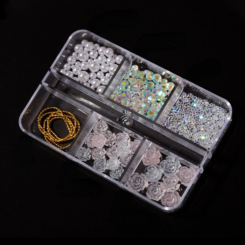 

Светильник для ногтей, меняющий цвет, смешанный жемчужный наконечник цепи, нижний стальной шар, декоративный набор, объемные подвески