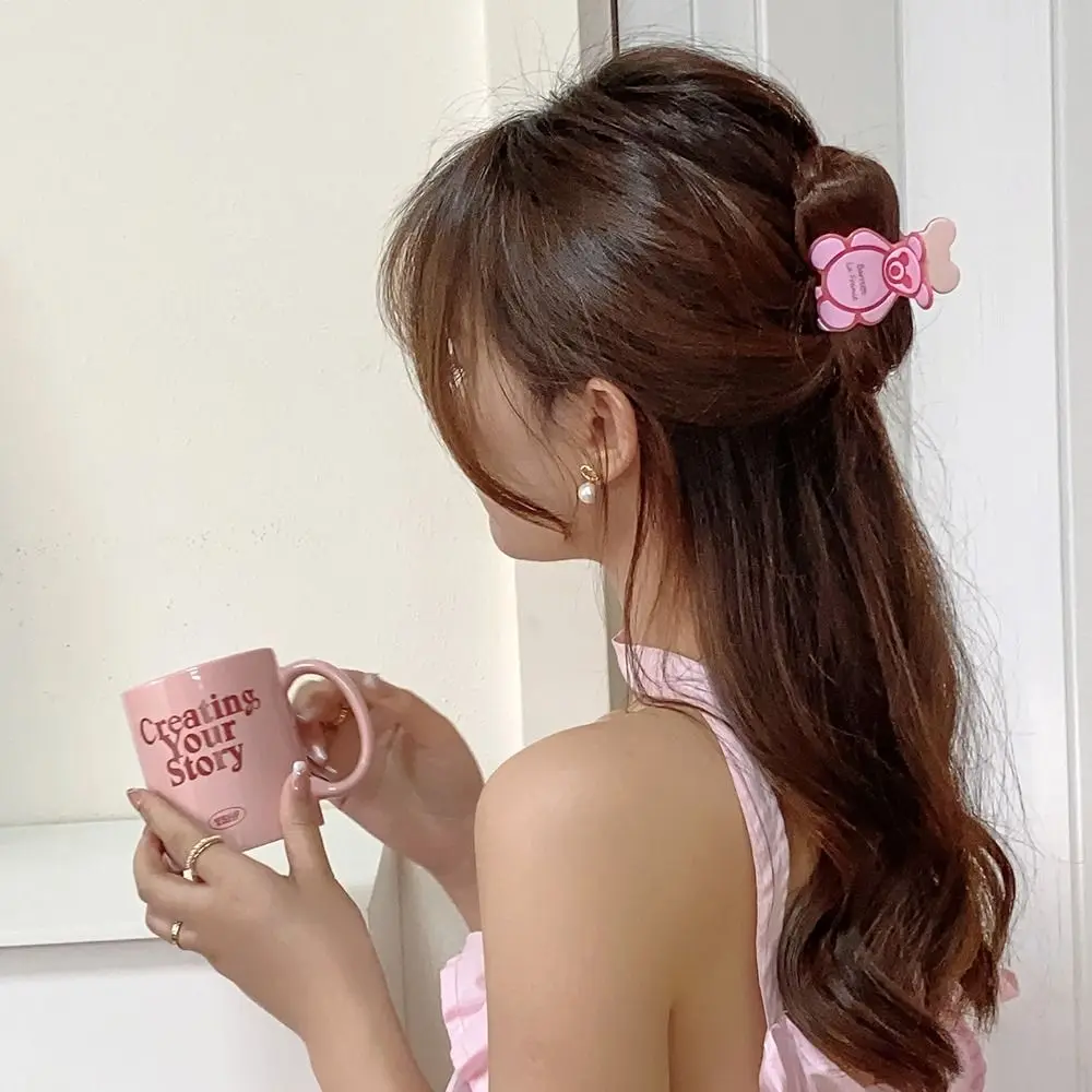 

Модные элегантные ацетатные корейские заколки для волос, розовый зажим для волос в виде акулы для подростков, аксессуары для волос, оригинальный милый медвежонок, заколка для волос