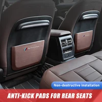 microfiber leather rear seat back anti kick pad for bmw 3 5 series 6gt g20 g28 g30 g32 x5 g05 anti dirty mat car accessories