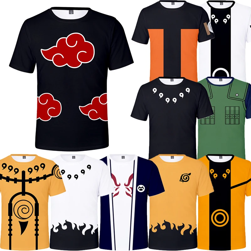 

Naruto T-shirt Men's Essentials New Anime Hip Hop T-shirts Streetwear Trend Harajuku Style 3XL Oversized Ninja