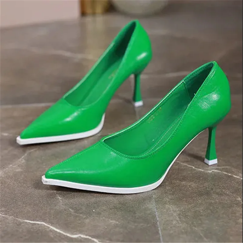 

Cresfimix Zapatos De Mujer; Женские пикантные вечерние с острым носком; Зеленые элегантные туфли на шпильке; Женские модные милые туфли для ночного клуба; A1041