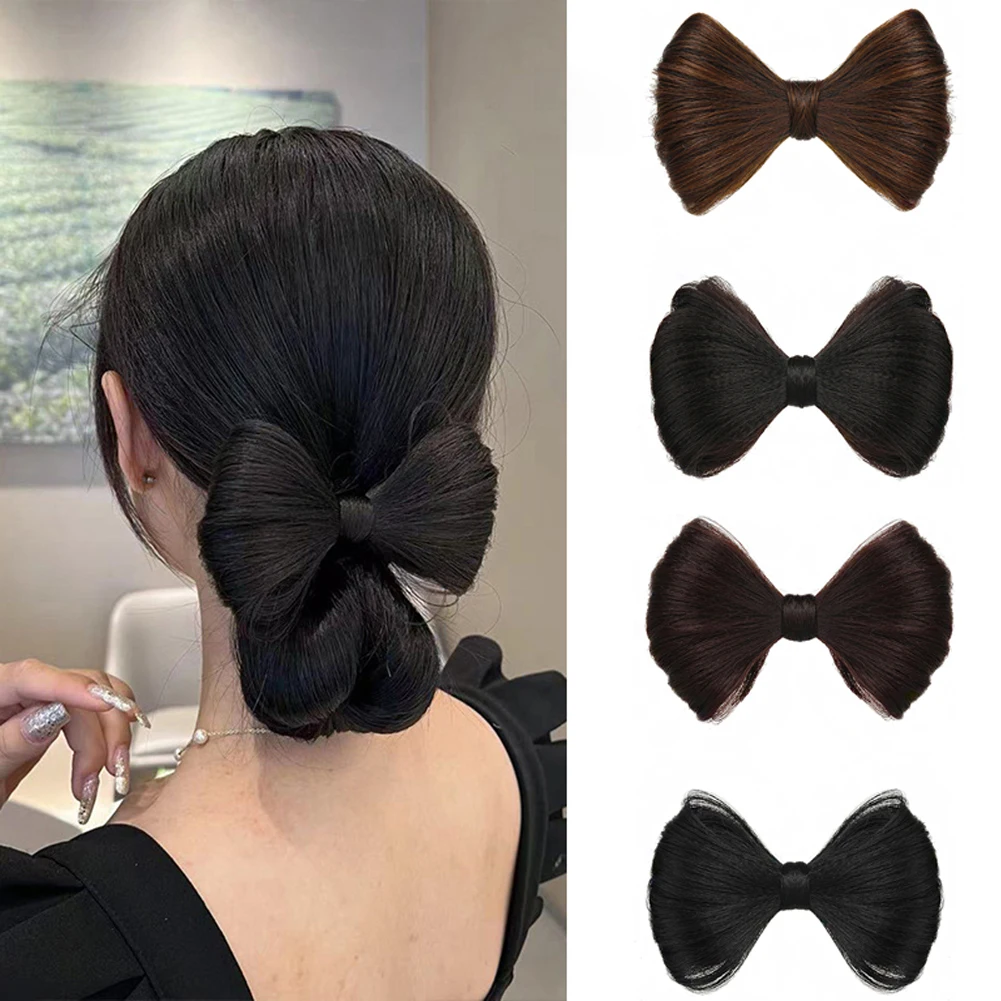 

Sweet Hair Bun Bow-knot Hair Clip Hairpiece Fashion Bow Hair Bun Headdress Duckbilled Hair With Hairpins Women Accessories