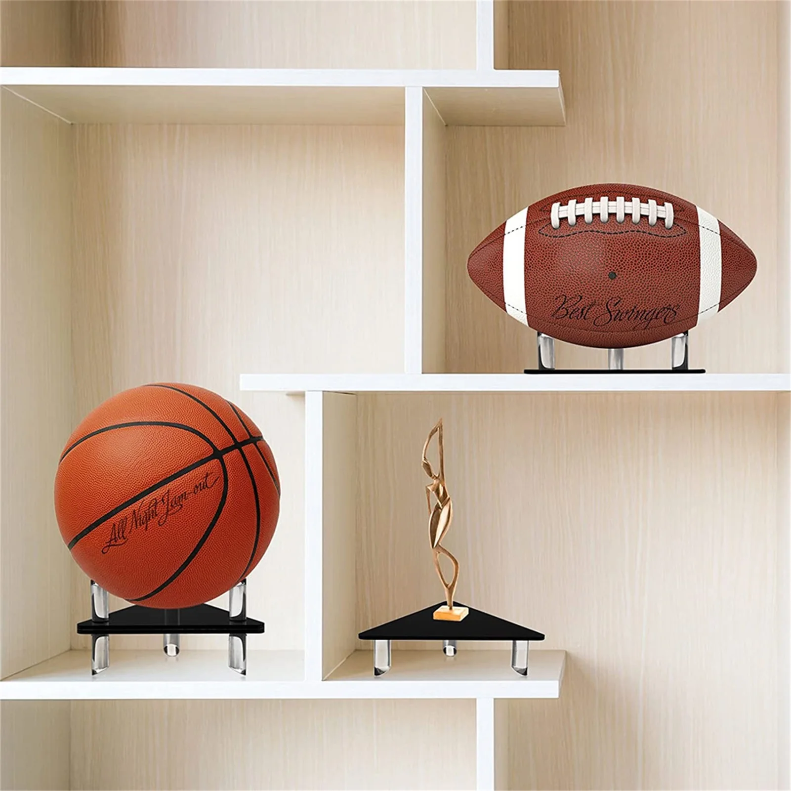 

2pcs Basketball Holders Acrylic Basketball Stand Display Ball Holder For Football Volleyball Soccer Balls 2pcs Transparent