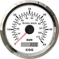kus 85mm marine gps speedometer 60knots 110kmh with cog and red and yellow backlight 9 32v