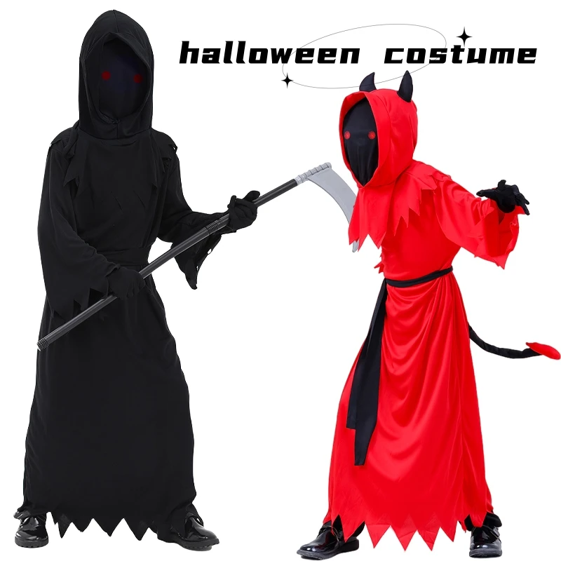 

Black Devil Sets Red Evil Spirit Sets Cosplay Mythology and Legend Halloween Children's Theme Costume