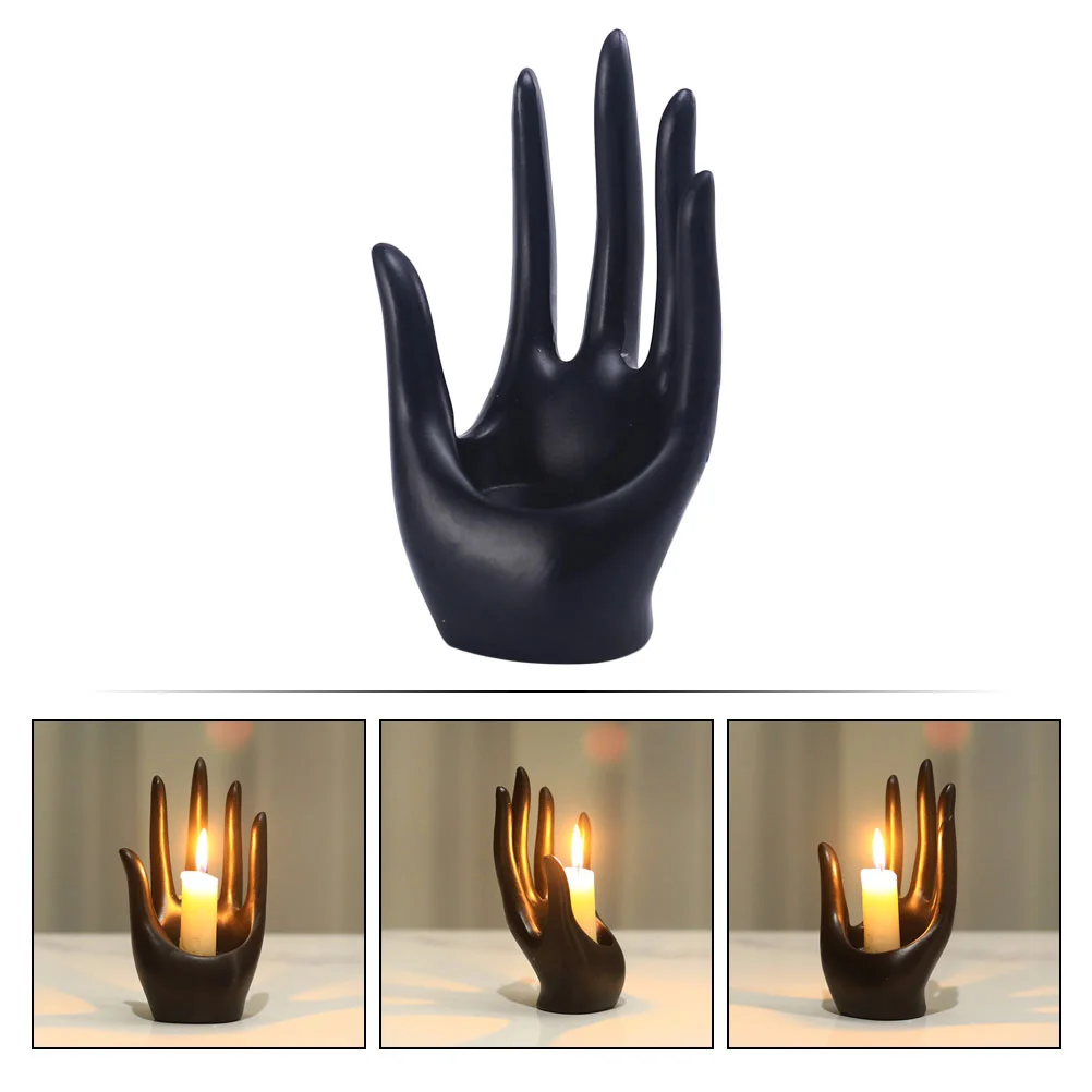 Черные держатели для палочек ручная форма подсвечник из смолы настольный