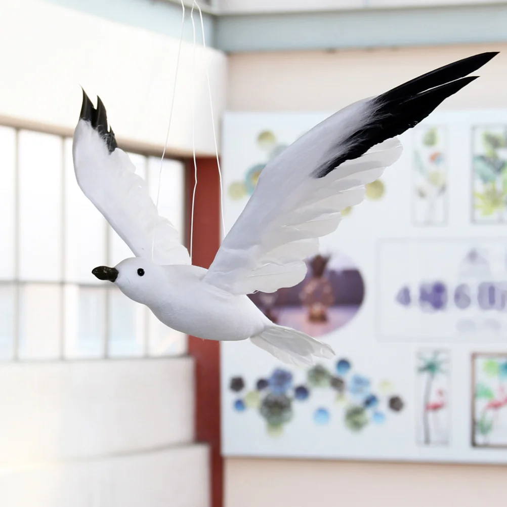

Seagull Wall Decor Flying Hanging Bird Seagullsornament Sculpture Dove Artificial Figurine Birds Decoration Beach White Nautical