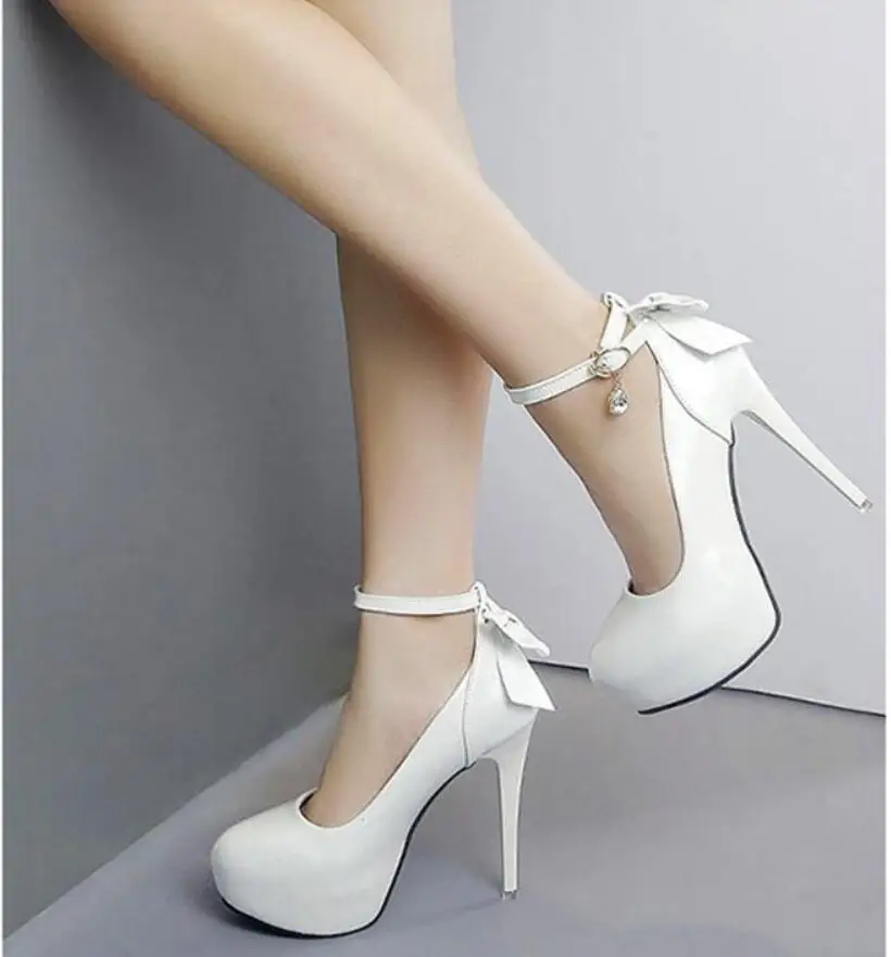 Женские туфли на очень высоком каблуке 12 см туфли-лодочки платформе с