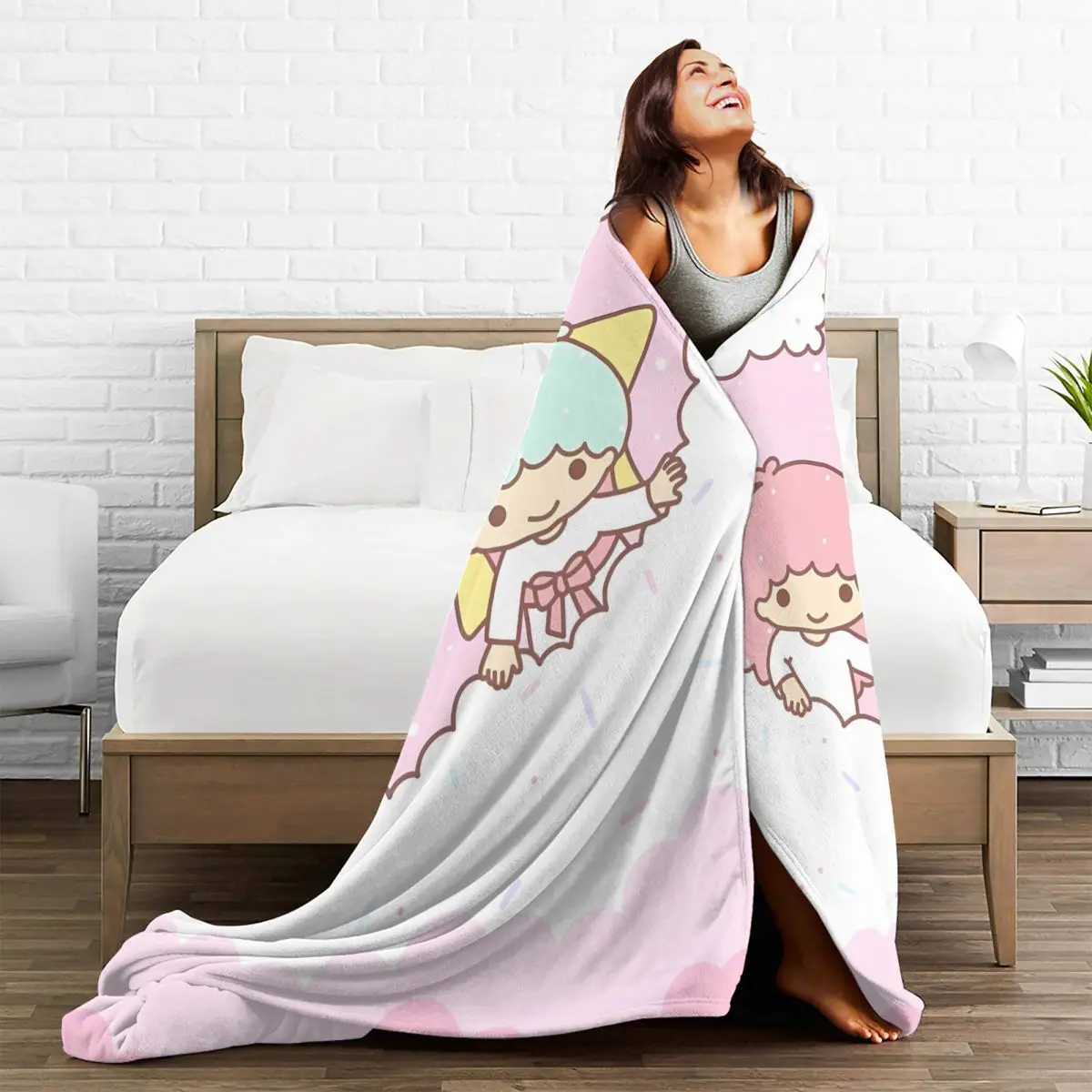 Одеяло Little Twin Stars для путешествий офиса фланелевое одеяло улицы супер теплое