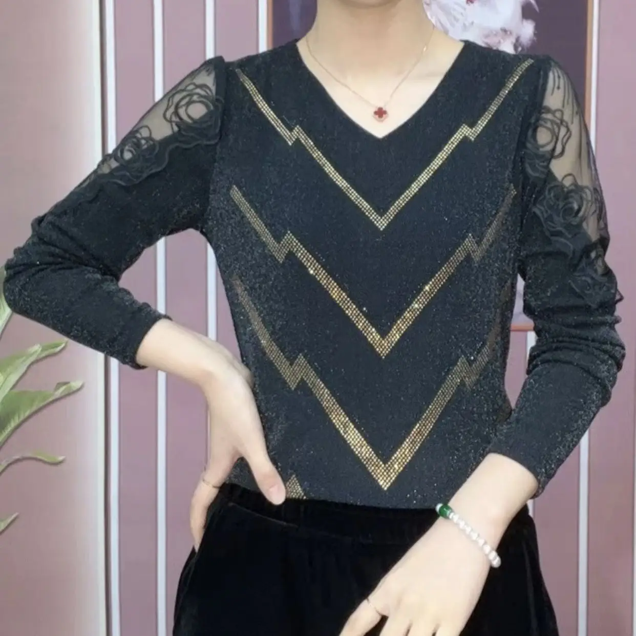 Tiktok Xirui женская мода зарубежный элегантный стиль тонкая универсальная сетчатая