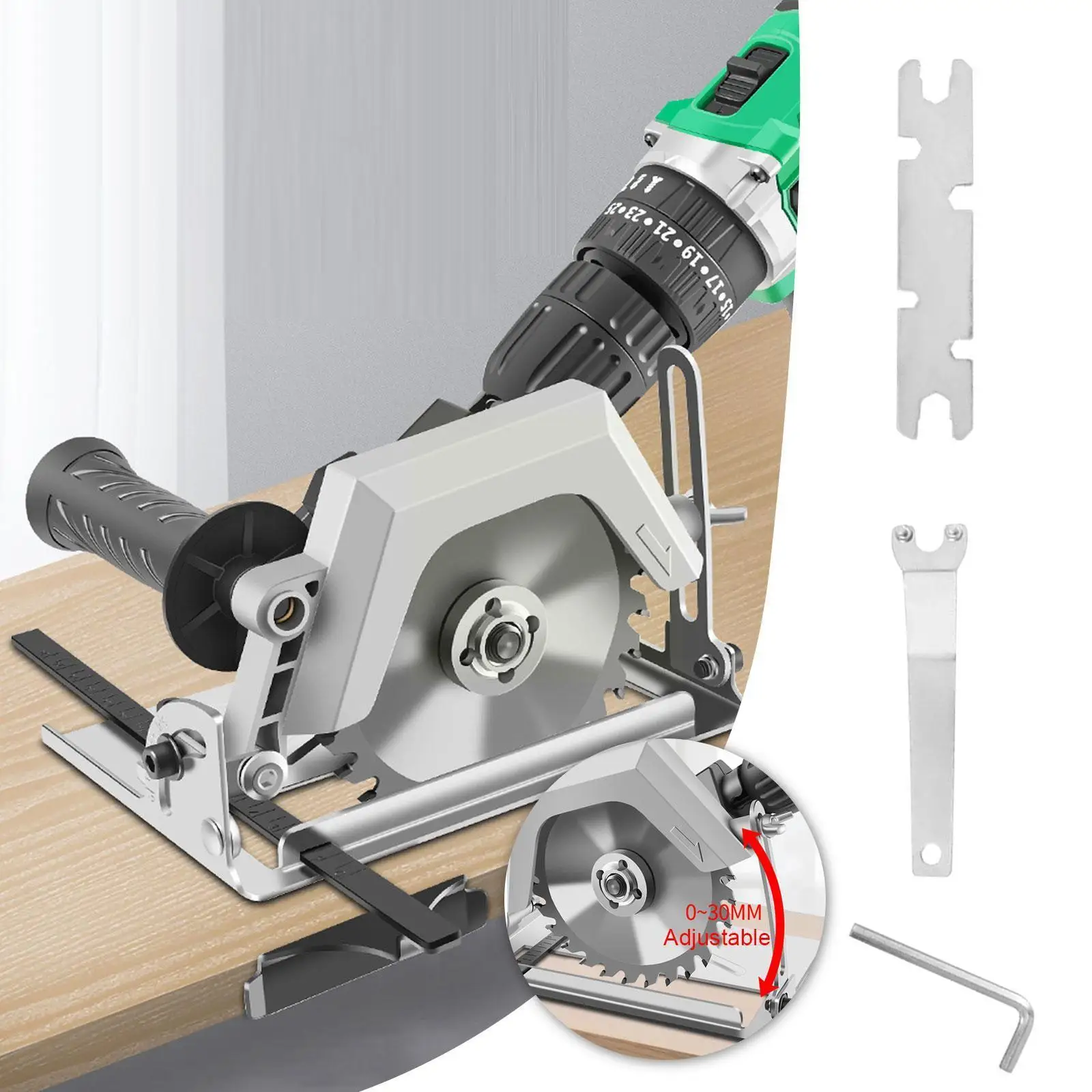 

Electric Drill To Electric Circular Saws Angle Grinder Ruler With Part Modified Scale Adjustable Depth Tool Attachment Cut H7P3