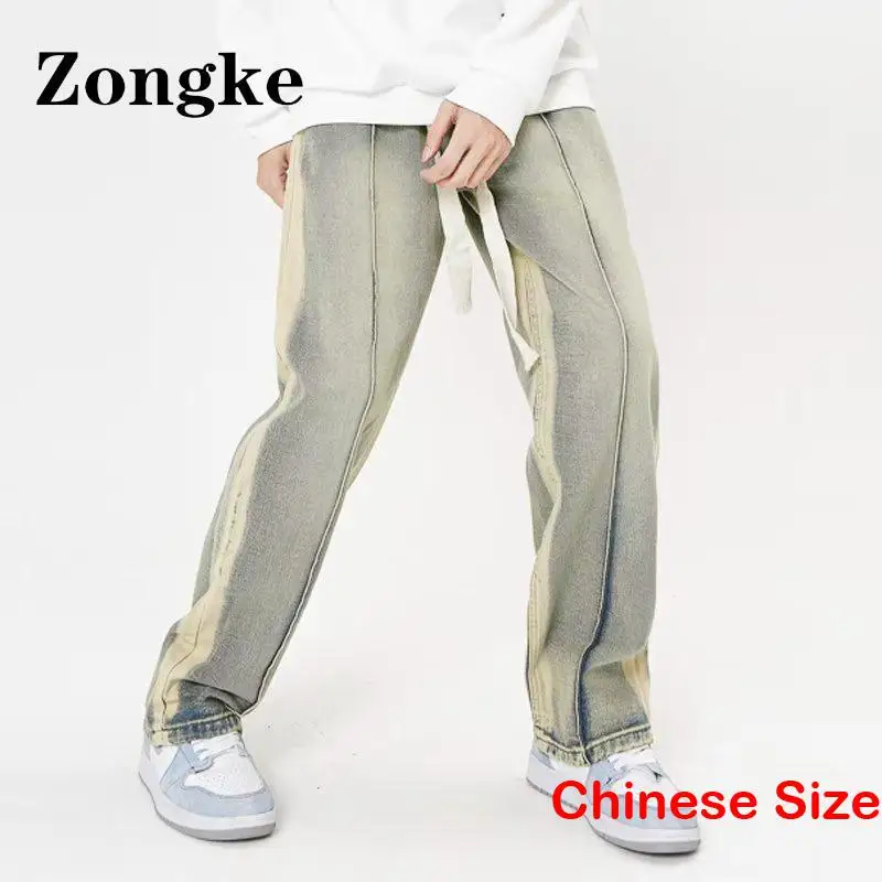 

Джинсы Zongke мужские в стиле пэчворк, модная одежда, джинсы, уличная одежда, китайский Размер 3XL, весна 2023