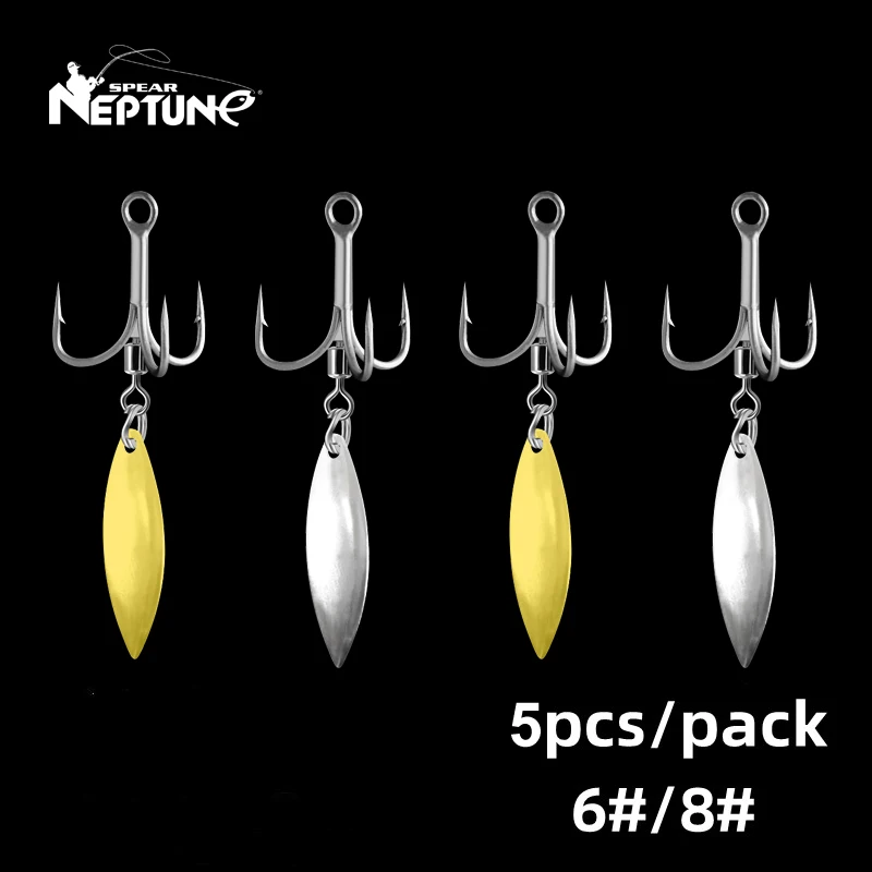 

5Pcs Metal Sequin Bait Treble Hooks for Lure Spinner Spoon Saltwater Jigging Fishing Iron Plate Bait Anchor Hook Accessories