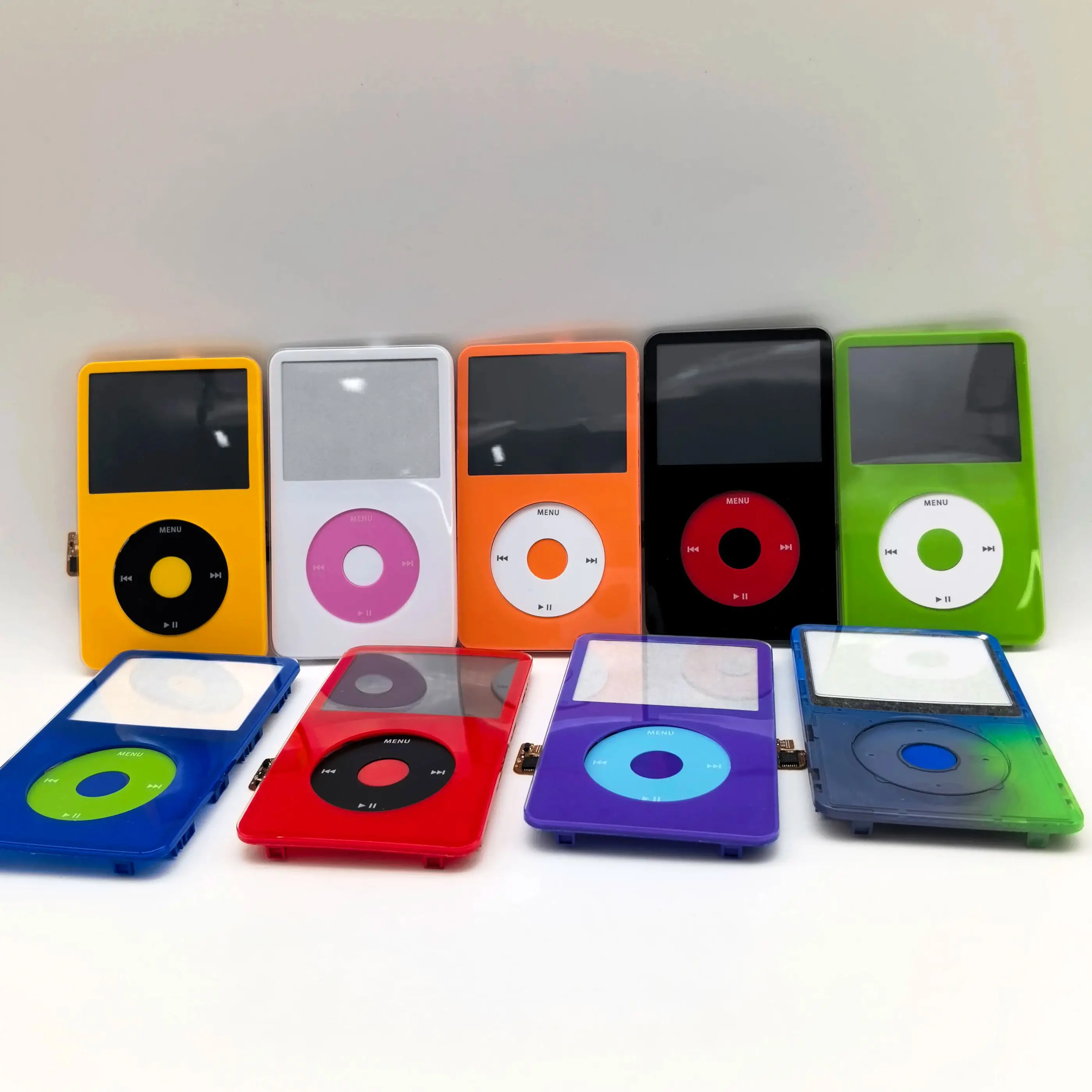 Фото Передний корпус в сборе для видео iPod 5-го 5,5-го поколения, включает крышку лицевой панели с щелчком и центральной кнопкой №3