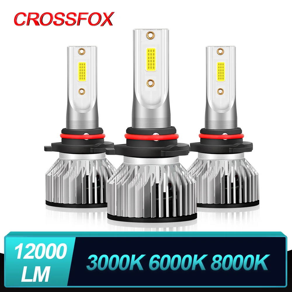 

CROSSFOX 3000K 6000K 8000K Автомобильные фары H11 Светодиодный H4 H7 HB3 9005 светодиодный H1 H3 9006 HB4 H13 9004 9007 12V Автомобильные фары Противотуманные фары