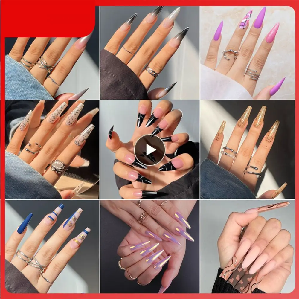 

European And American Fake Nail Sticker Nail Piercing Finished Products Armor Tip Nail Polish Durable Nail Sticker Nail Long