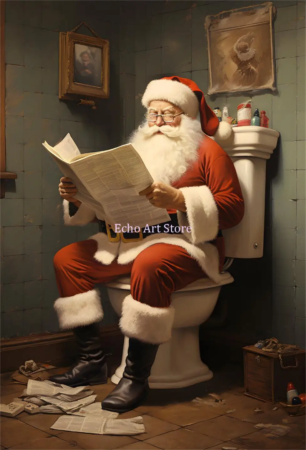 

Настенная картина "Рождественский снеговик" на холсте