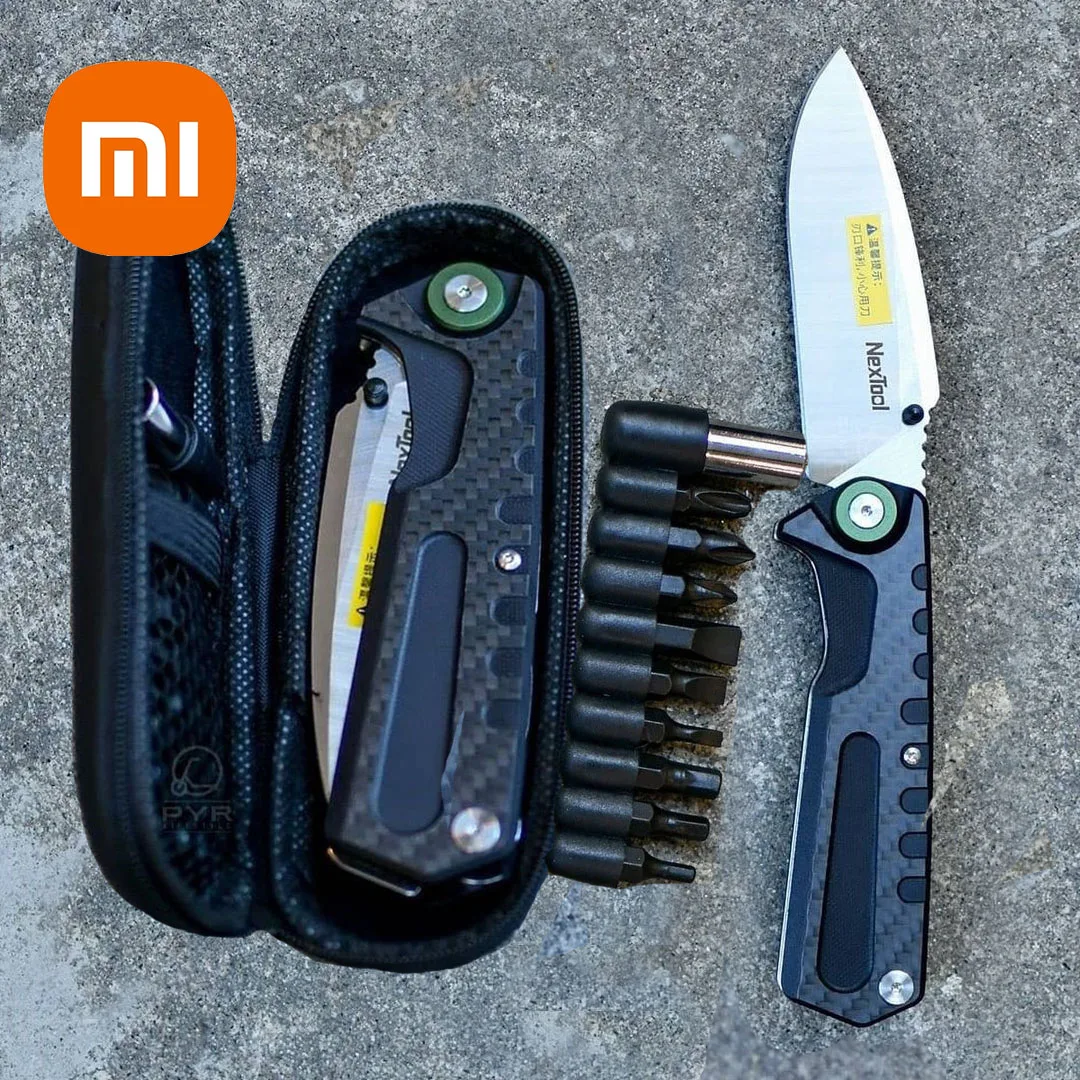 

XIAOMI NexTool Tactical Knife 9inch Blade EDC 7Cr17MOV Stainless Steel 58HCR Hardness Security Lock With 10+ bits