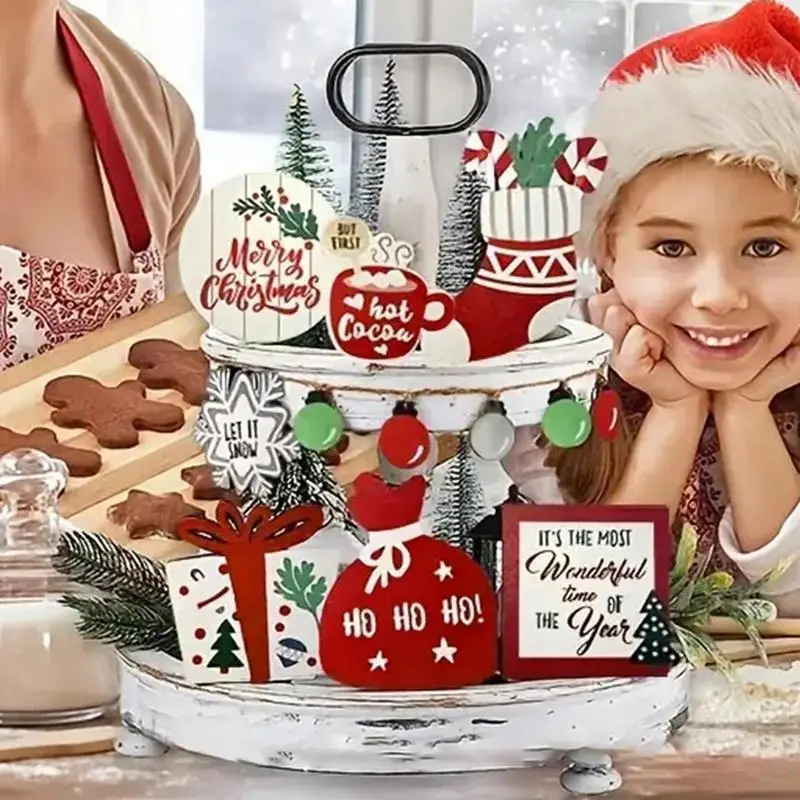 Поднос для рождественских украшений лоток хранения подарков рождественский