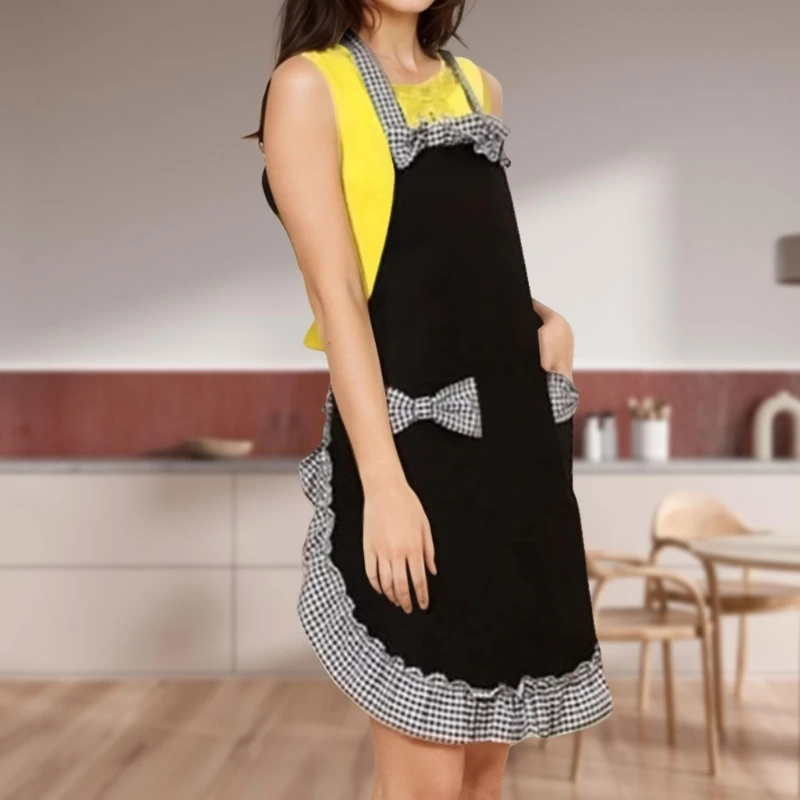 Женский кухонный фартук с карманом для приготовления выпечки официантки и