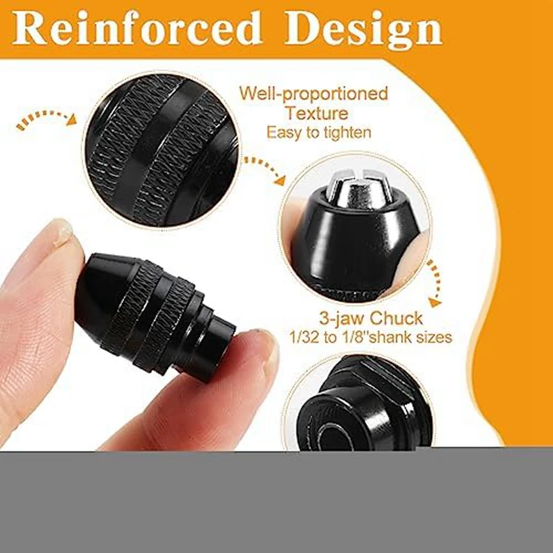 12 шт. 0 8-3 2 мм бесключевой сверлильный патрон набор цанг от 1/32 до 1/8 дюйма сменный