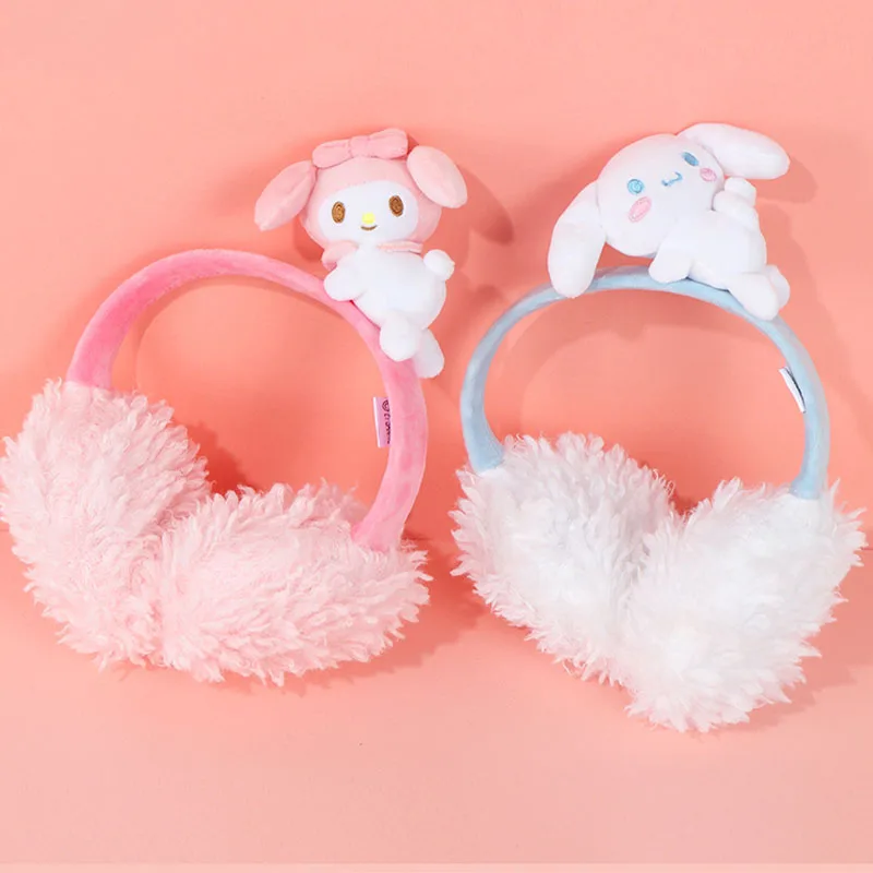 

Милые плюшевые наушники Sanrio Mymelody Cinnamoroll мягкие удобные сохраняющие тепло ветрозащитные Ins подарок для девочек на день рождения для детей