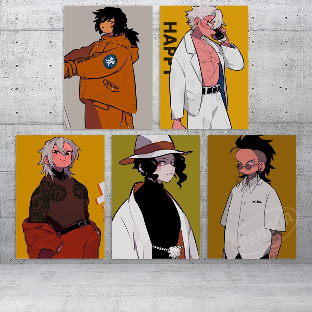 

Wall Art Picture Demon Slayer HD Prints Poster Kibutsuji Muzan Home Decor Canvas Shinazugawa Sanemi Painting Anime Modular Mural