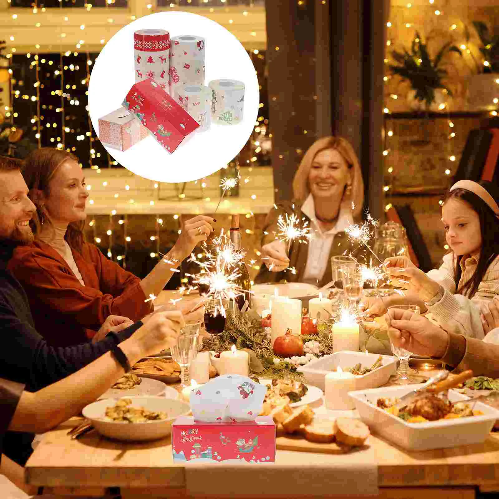 

Christmas Paper Toilet Roll Tissues Gift Gag Napkin Party Tissue Facial Funny Merry Printing Hand Towel Holiday Face Towels