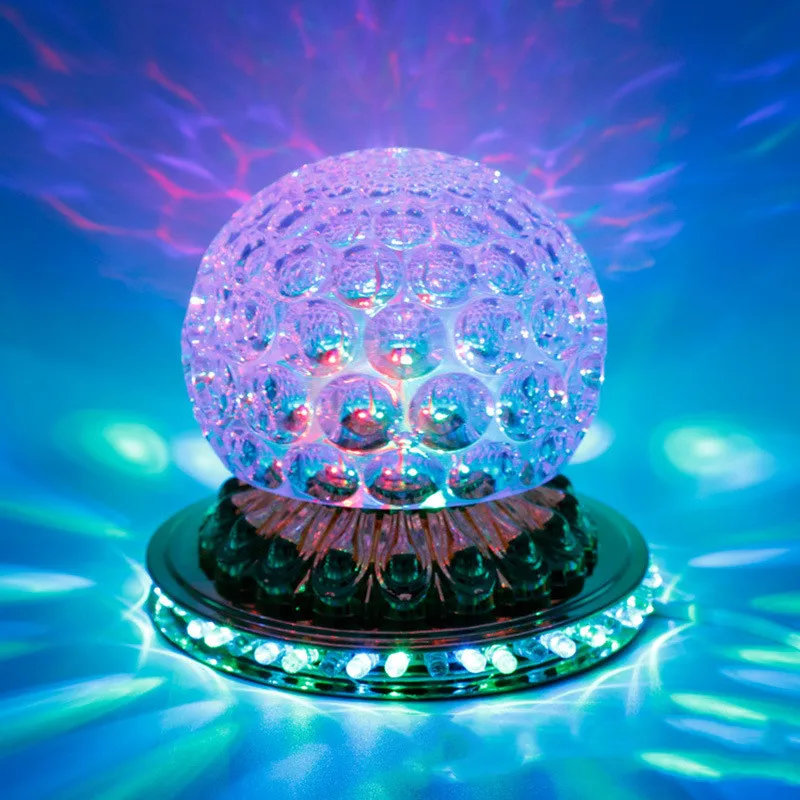Mini LED Rotating Little Sun Pineapple Stage Light Disco Magic Ball Crystal Colorful Flash Atmosphere Stage Light Party Christma