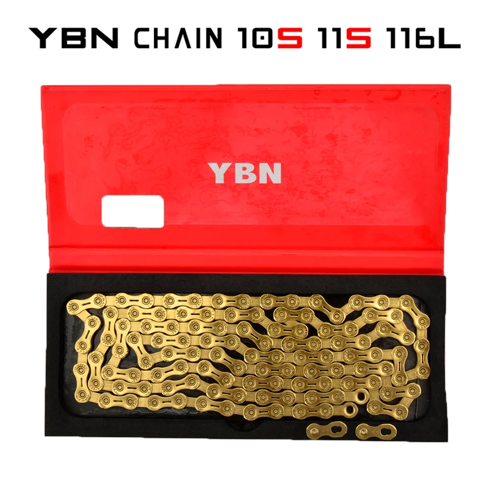 

YBN X12L x10 x10sl x9sl x11sl Bicycle Chain 9 10 11s Gold Mountain Road Bike Sram SHIMANO 116 length Chain Guide 11 Speed Chain